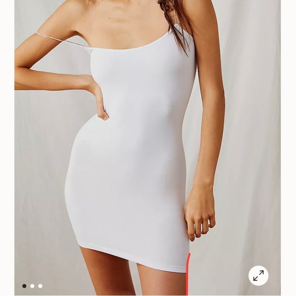 Free People Intimately Skinny Strap Seamless Mini Slip White